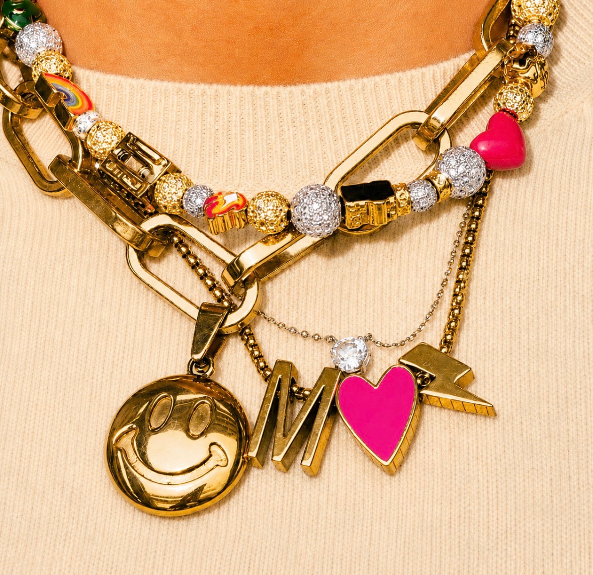 Identity Heart Charm bubble pink